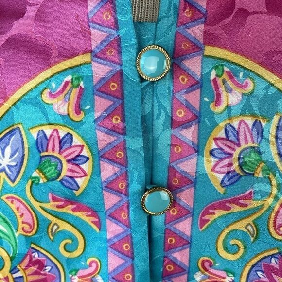 Vintage 80s Papell Petites Silk Jacket & Skirt EUC - Picture 3 of 14